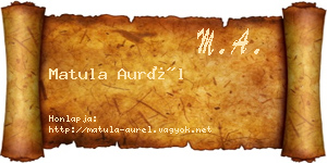 Matula Aurél névjegykártya